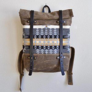 Waxed canvas Pendleton Roll top Backpack